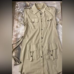 Alice + Olivia Khaki Sleeveless Mini Dress